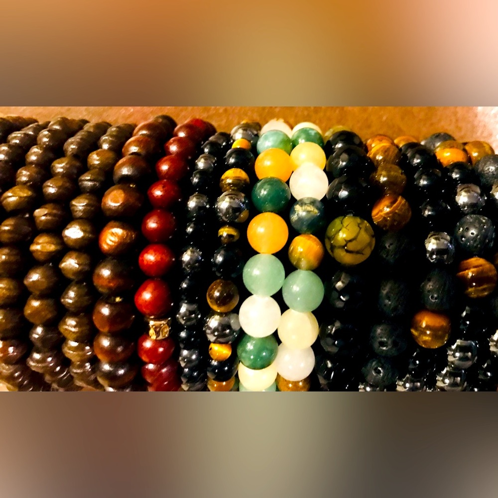 Unisex Solid and multicolored Wood beaded bracelets!